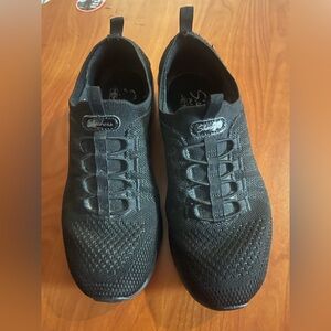 Skechers Black Slip-On Knit Athletic Sneakers